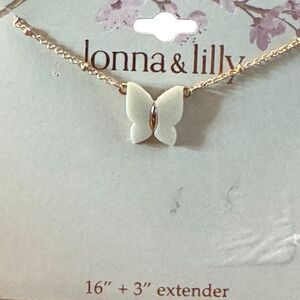 New with tag Lona &Lilly butterfly gold tone necklace
